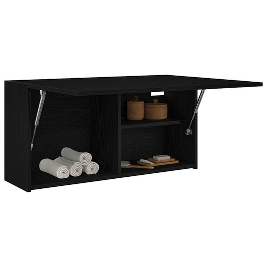 Bad-Wandschrank Schwarz 80x25x40 cm Holzwerkstoff