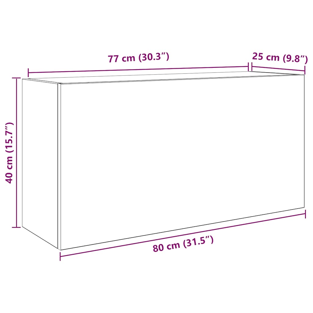 Bad-Wandschrank Braun Eichen-Optik 80x25x40 cm Holzwerkstoff