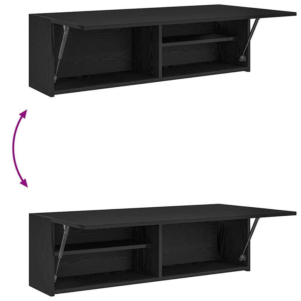 Bad-Wandschrank Schwarz 100x25x30 cm Holzwerkstoff