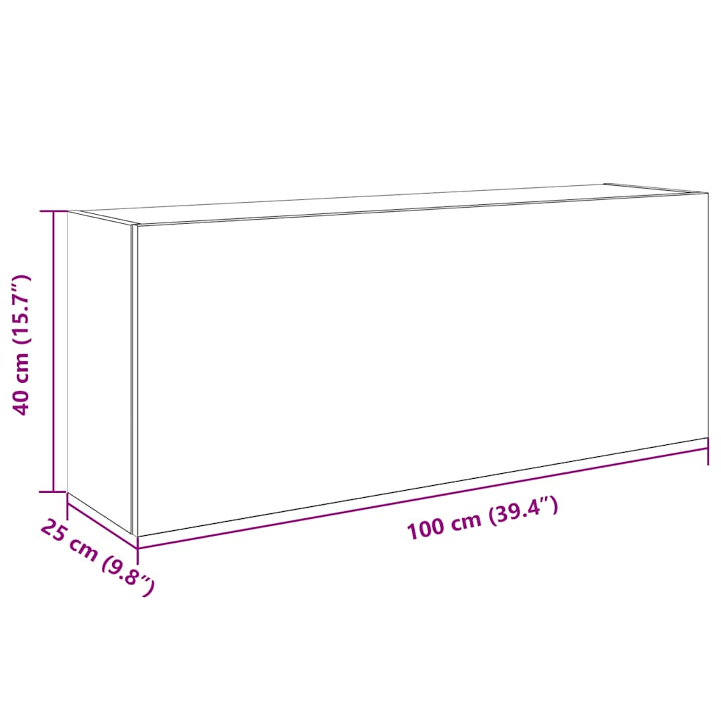 Bad-Wandschrank Sonoma-Eiche 100x25x40 cm Holzwerkstoff