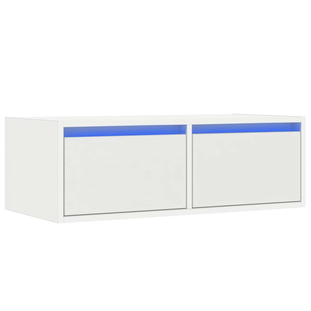 TV-Schrank mit LED-Leuchten Weiß 75x35,5x25 cm