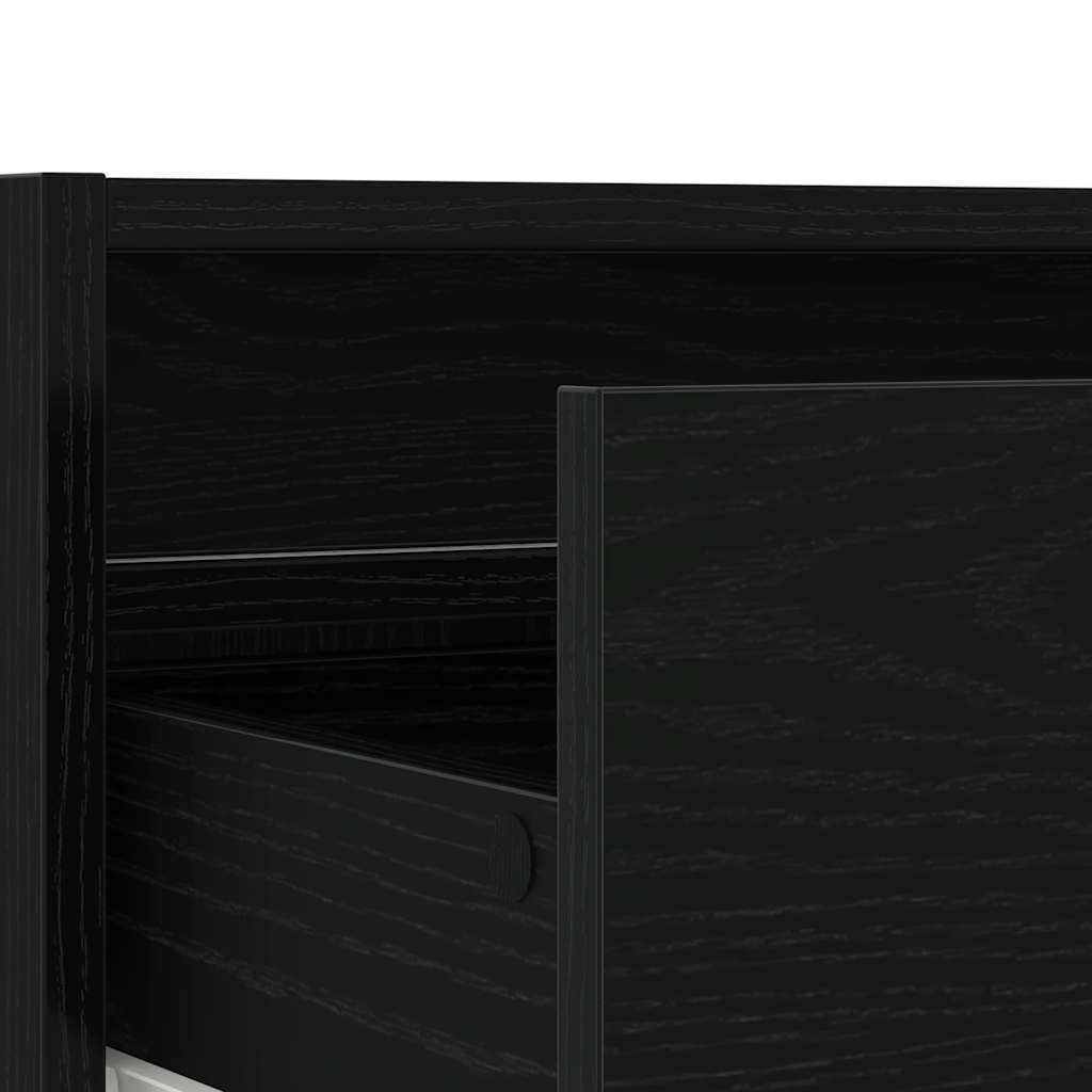 TV-Schrank mit LED-Leuchten Schwarz Eichen-Optik 75x35,5x25 cm