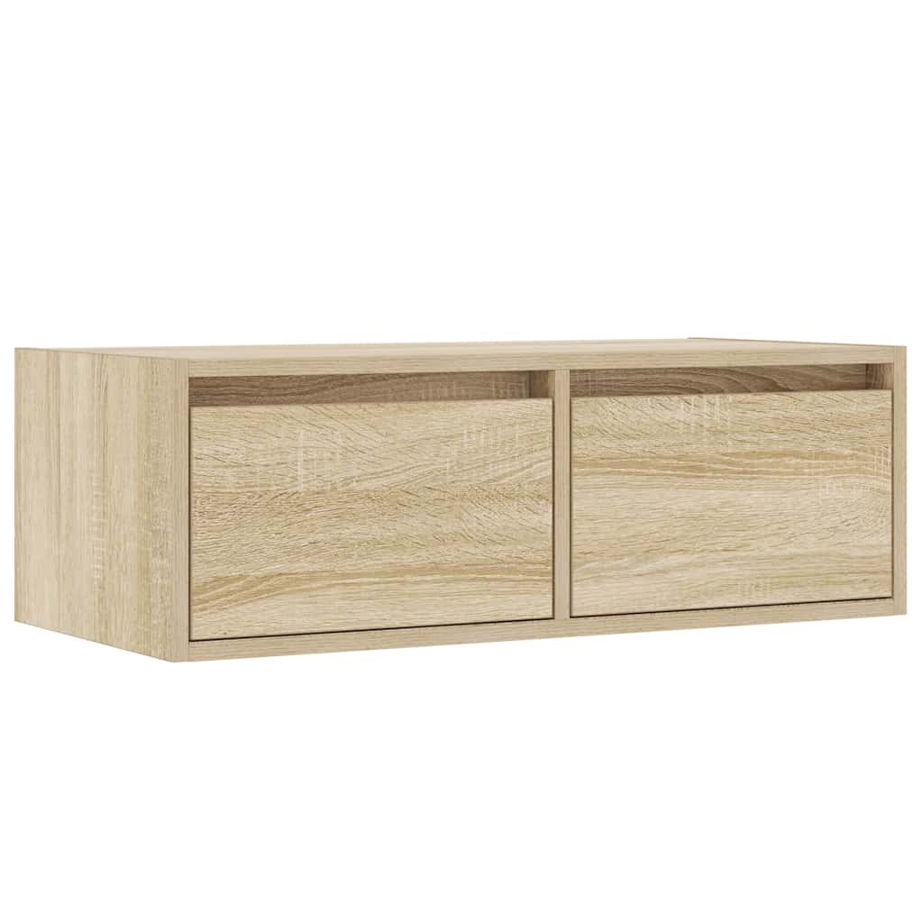 TV-Schrank mit LED-Leuchten Sonoma-Eiche 75x35,5x25 cm