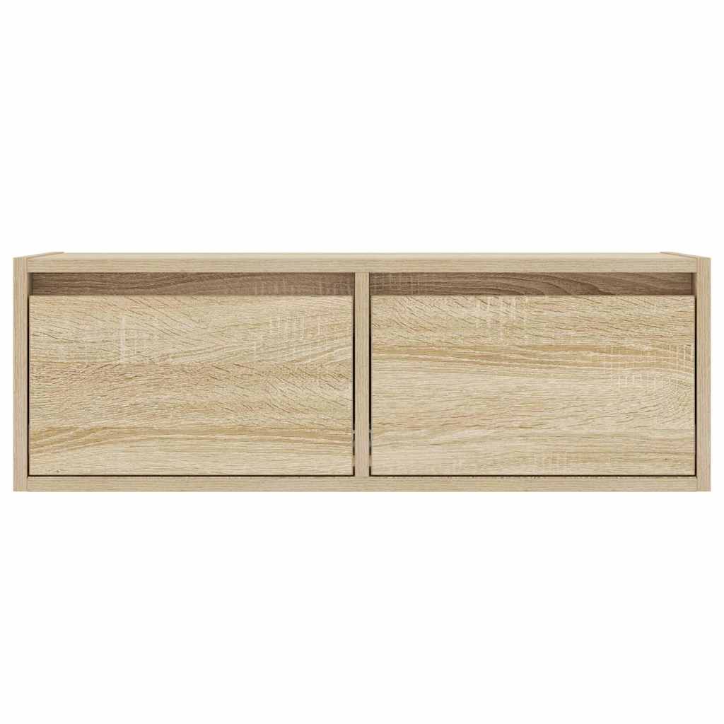 TV-Schrank mit LED-Leuchten Sonoma-Eiche 75x35,5x25 cm