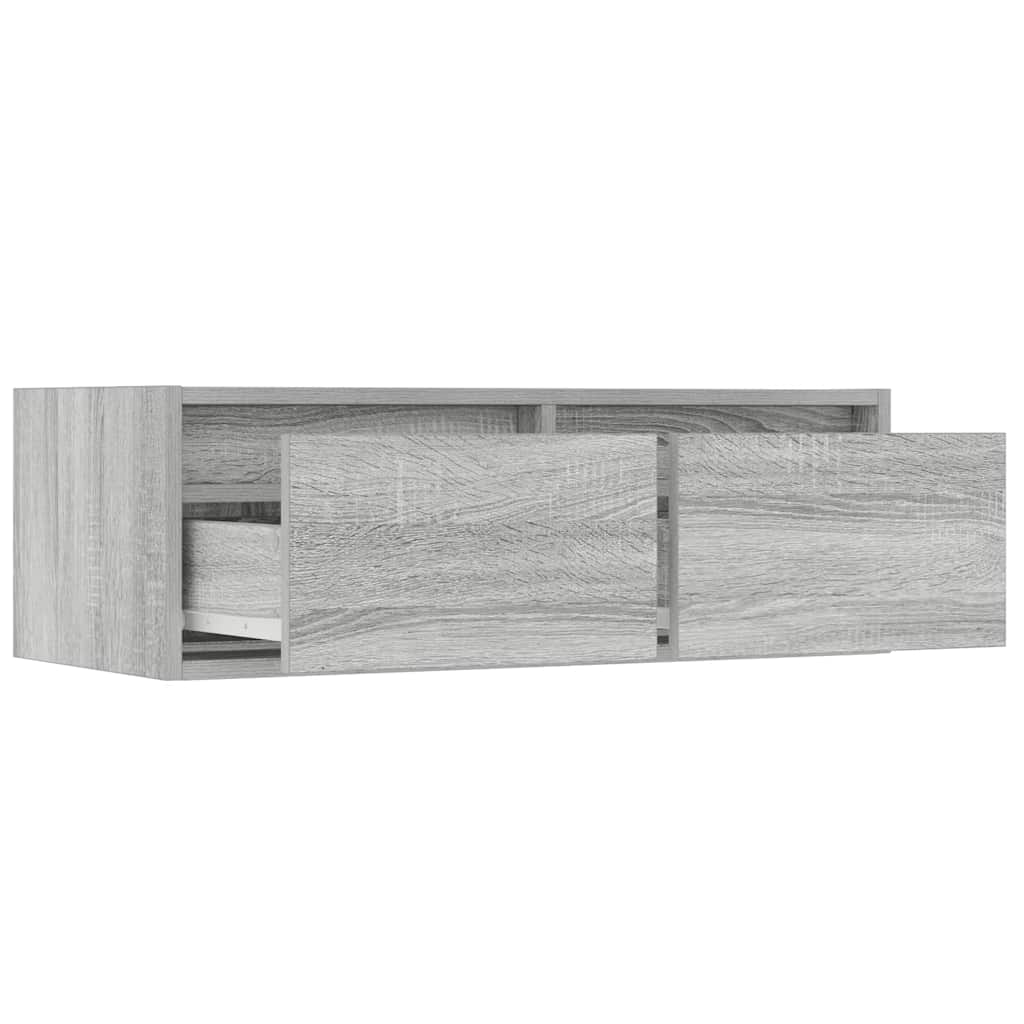 TV-Schrank mit LED-Leuchten Grau Sonoma 75x35,5x25 cm