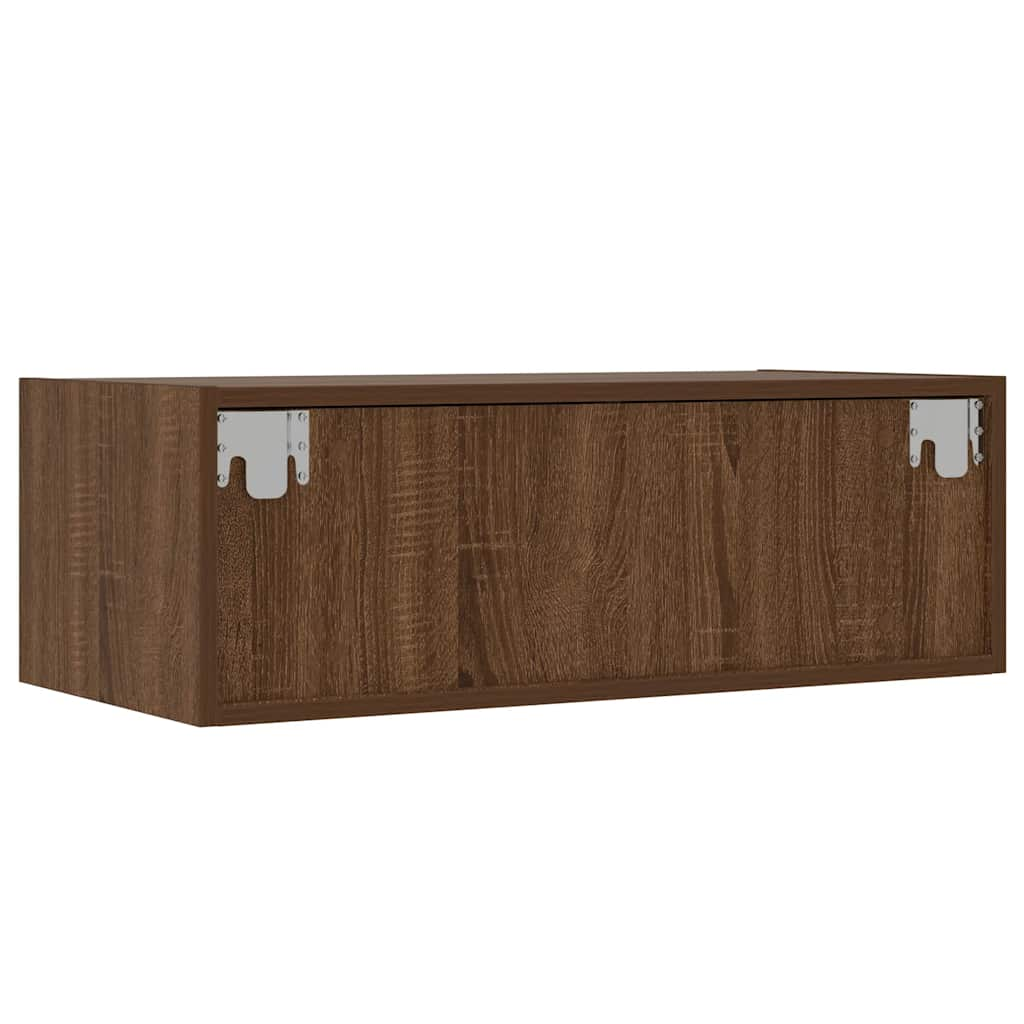 TV-Schrank mit LED-Leuchten Braun Eichen-Optik 75x35,5x25 cm