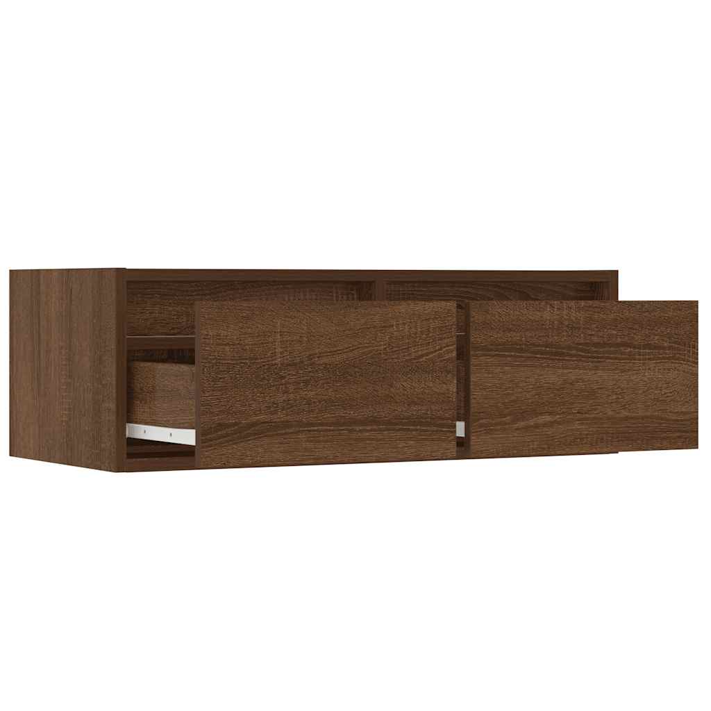 TV-Schrank mit LED-Leuchten Braun Eichen-Optik 75x35,5x25 cm