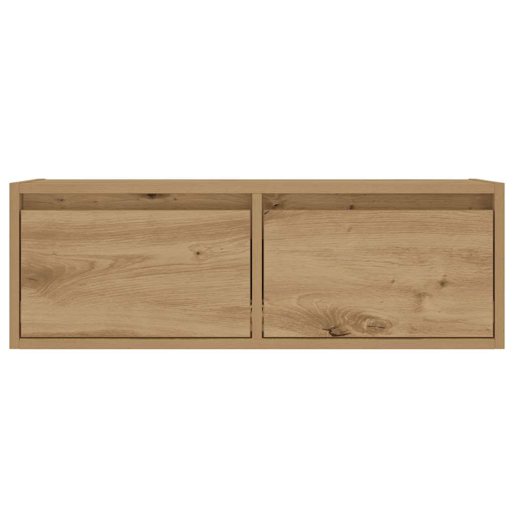 TV-Schrank mit LED-Leuchten Artisan-Eiche 75x35,5x25 cm