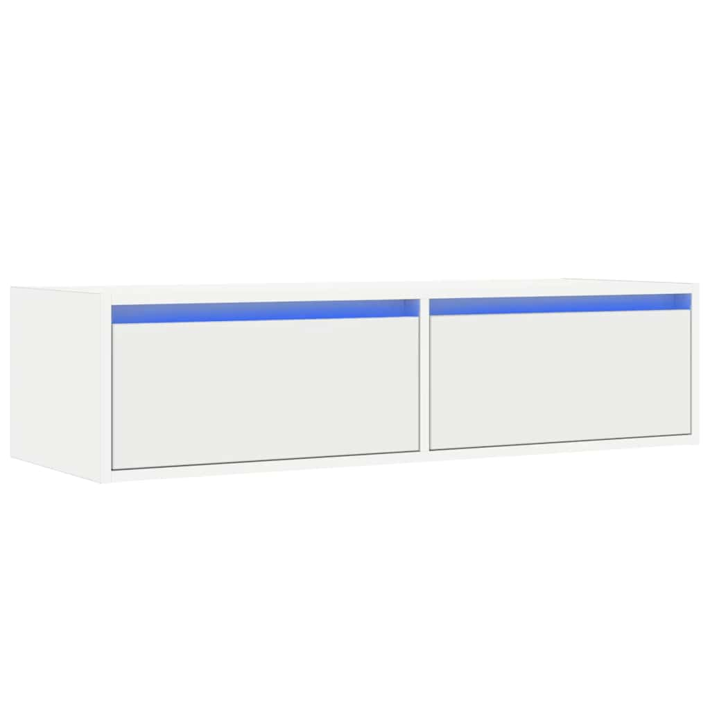 TV-Schrank mit LED-Leuchten Weiß 100x35,5x25 cm