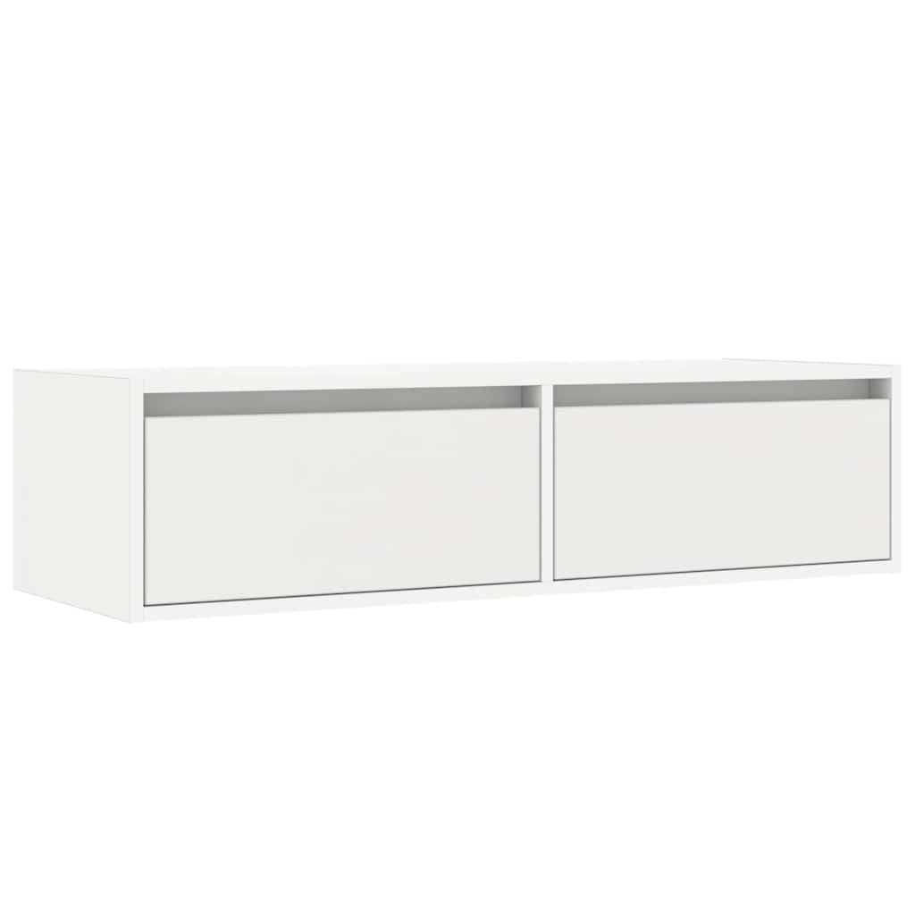 TV-Schrank mit LED-Leuchten Weiß 100x35,5x25 cm