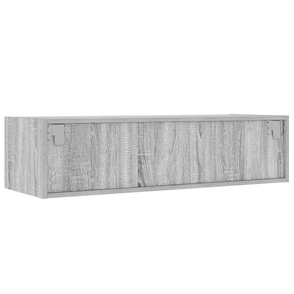 TV-Schrank mit LED-Leuchten Grau Sonoma 100x35,5x25 cm