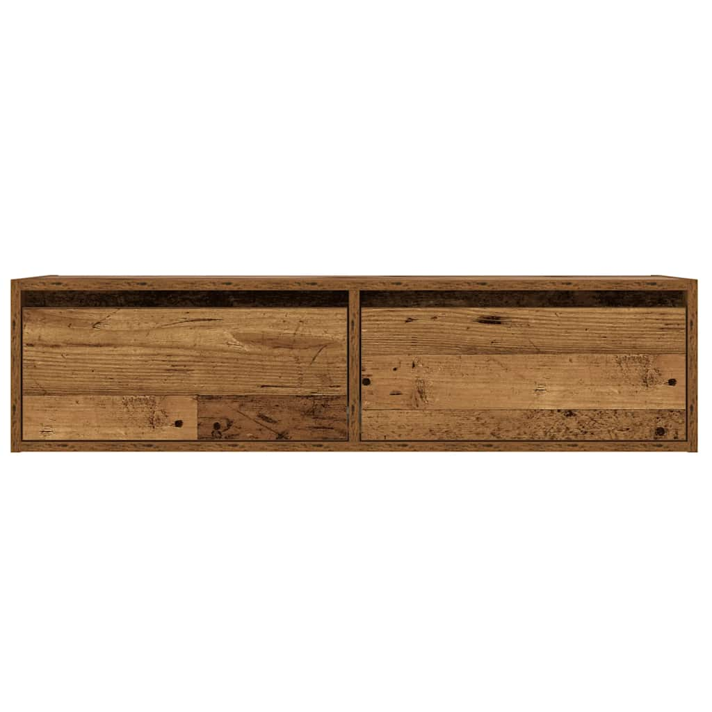 TV-Schrank mit LED-Leuchten Altholz-Optik 100x35,5x25 cm