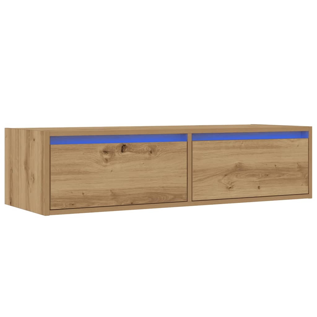 TV-Schrank mit LED-Leuchten Artisan-Eiche 100x35,5x25 cm