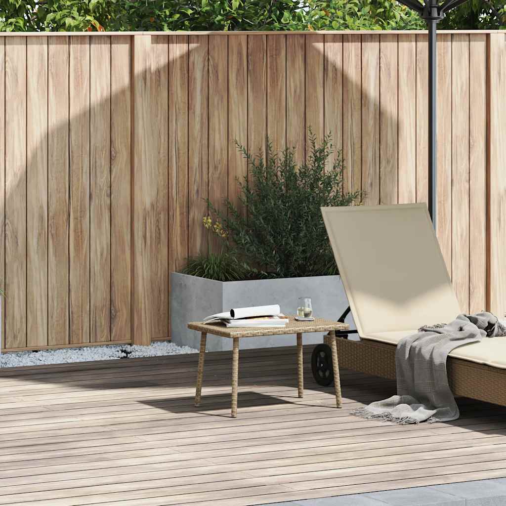 Garten-Couchtisch Rechteckig Beige 60x40x37 cm Poly Rattan