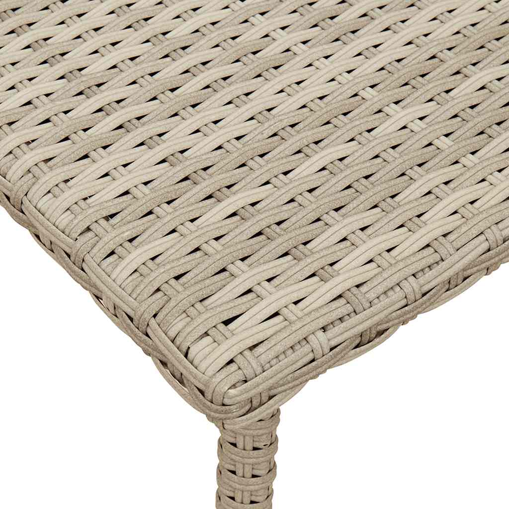 Garten-Couchtisch Rechteckig Hellgrau 60x40x37 cm Poly Rattan