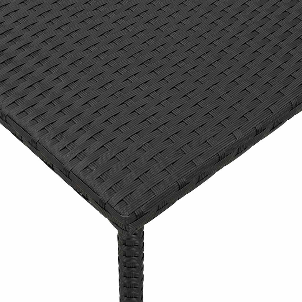 Garten-Couchtisch Rechteckig Schwarz 80x40x37 cm Poly Rattan