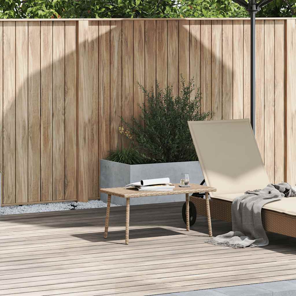 Garten-Couchtisch Rechteckig Beige 80x40x37 cm Poly Rattan