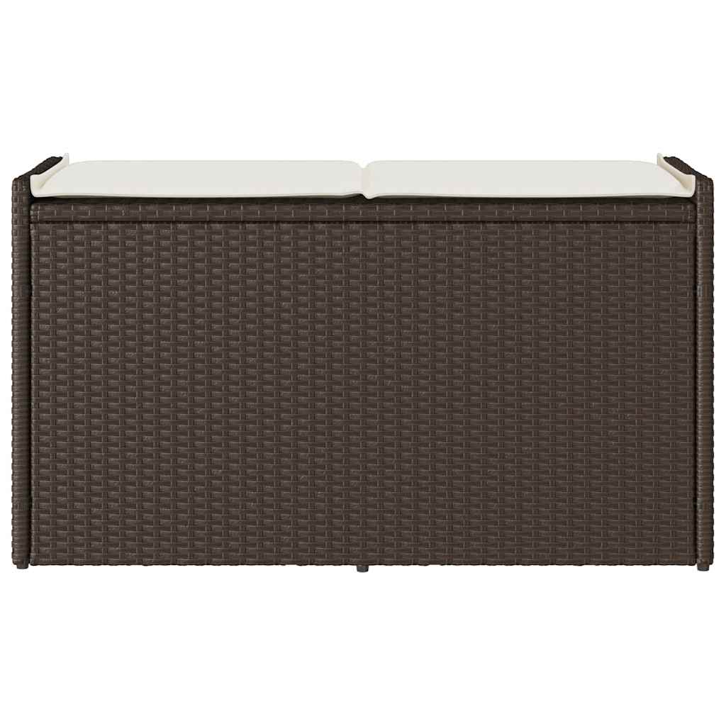 Outdoor-Sitzbank mit Stauraum und Kissen Braun 100 cm