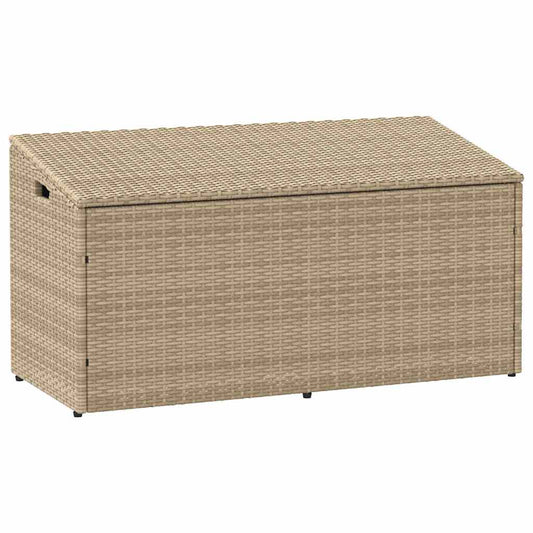 Garten-Auflagenbox Beige 110x50x58 cm Poly Rattan