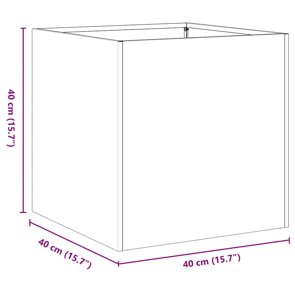 Pflanzkübel Rostig 40x40x40 cm Wetterfester Stahl