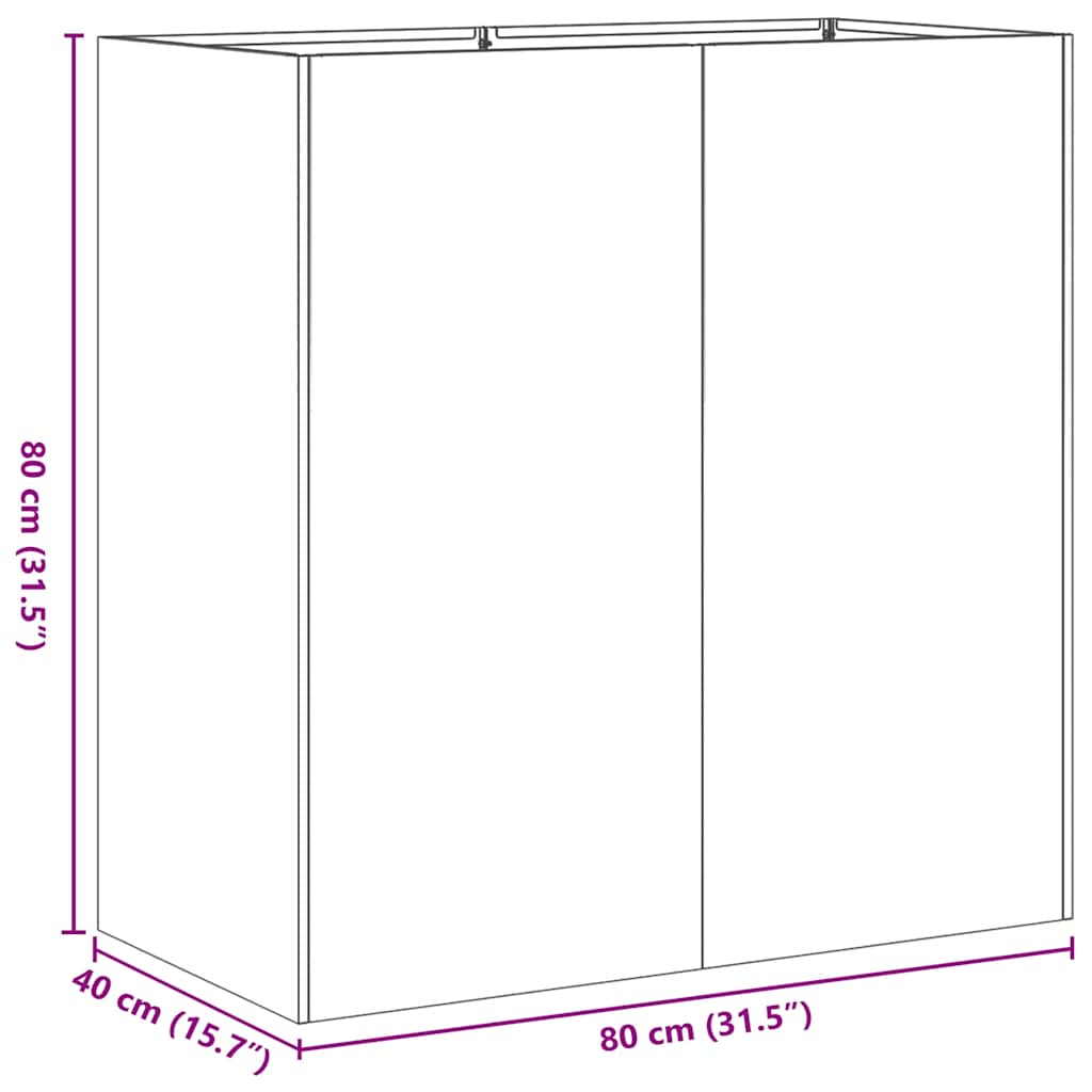 Pflanzkübel 80x40x80 cm Verzinkter Stahl