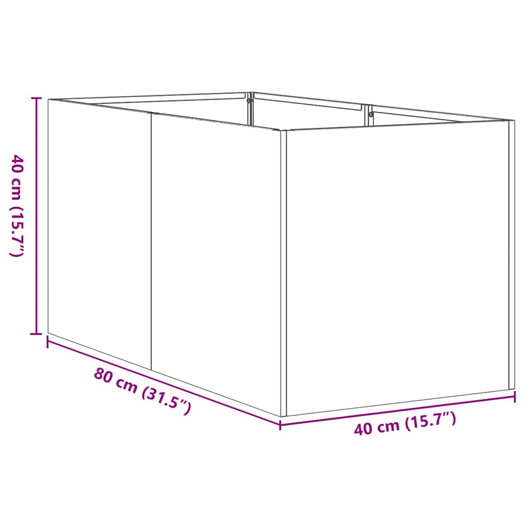 Pflanzkübel Weiß 40x80x40 cm Kaltgewalzter Stahl