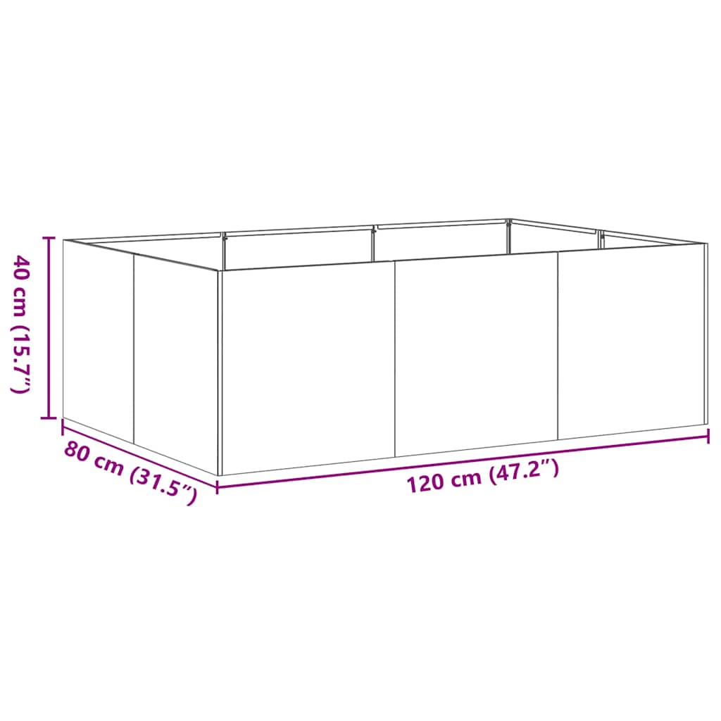 Pflanzkübel 120x80x40 cm Edelstahl