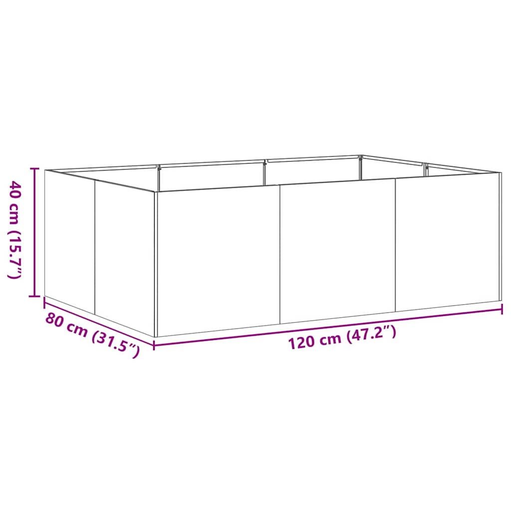 Pflanzkübel Rostig 120x80x40 cm Wetterfester Stahl