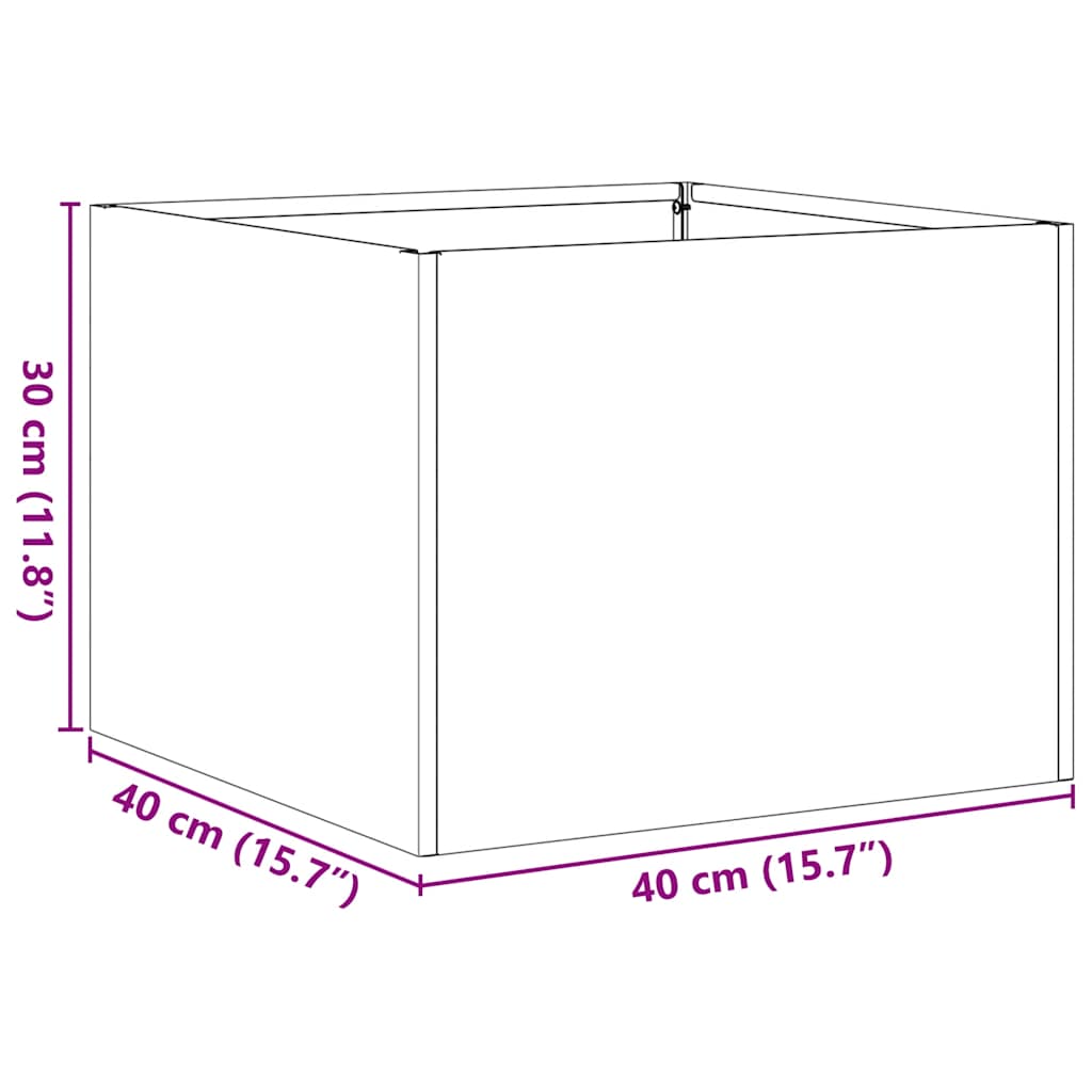 Pflanzkübel Rostig 40x40x30 cm Wetterfester Stahl