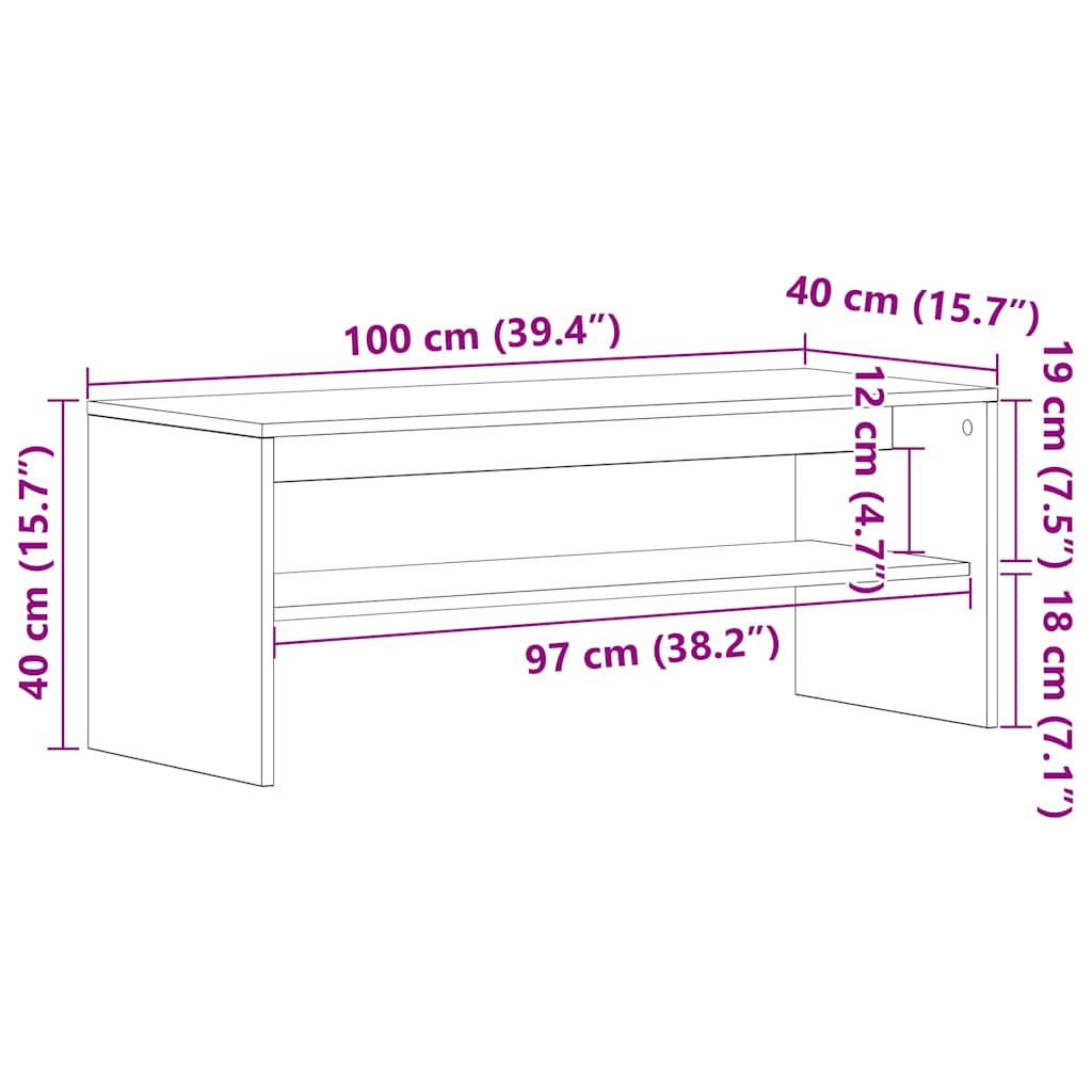 TV-Schrank Schwarz 100x40x40 cm Holzwerkstoff