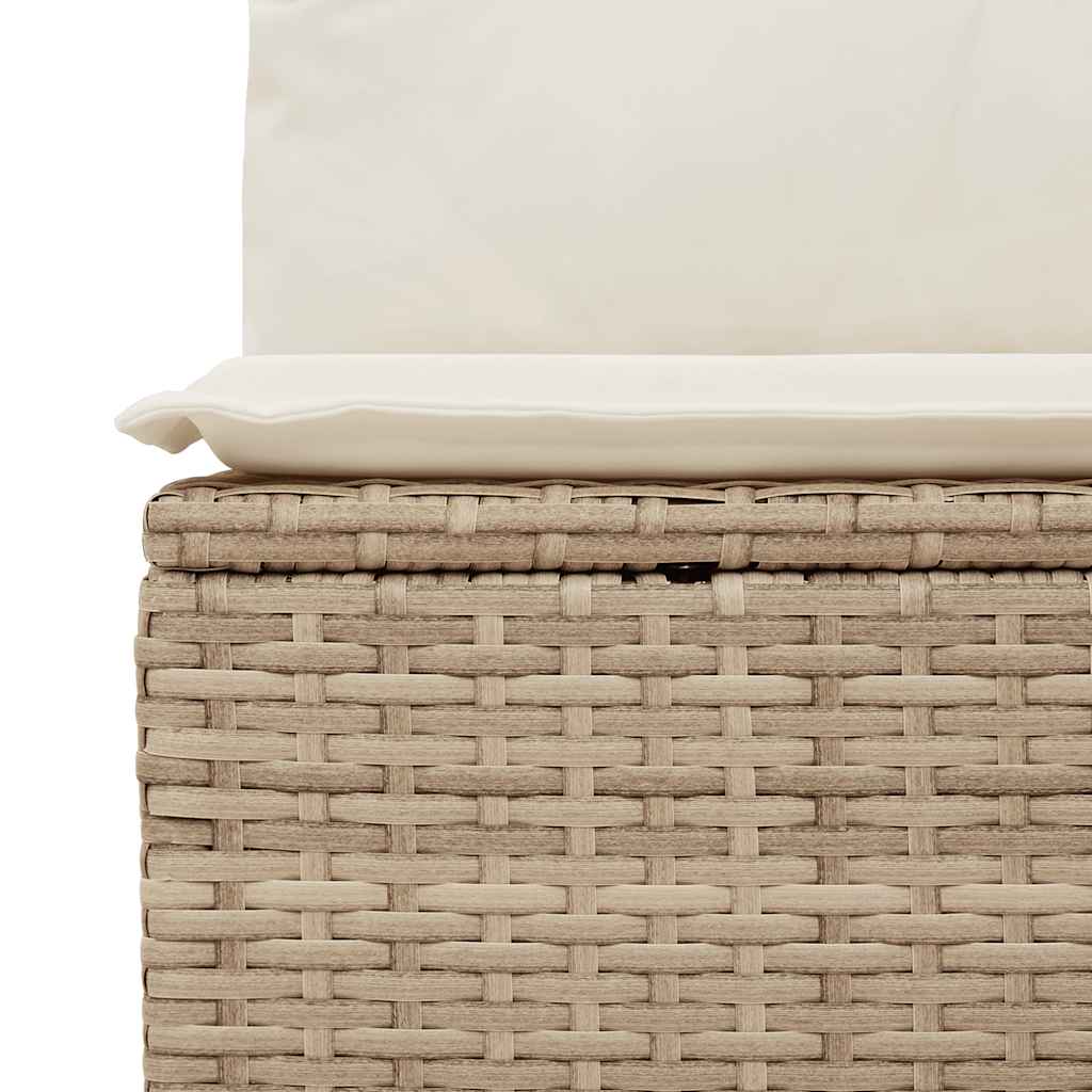 5-tlg. Garten-Sofagarnitur mit Kissen Beige Poly Rattan Akazie