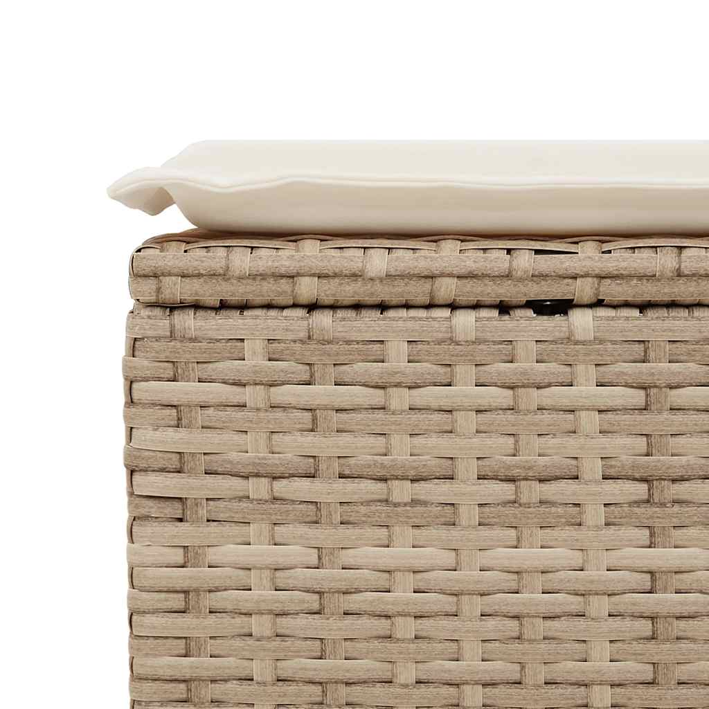 6-tlg. Garten-Sofagarnitur mit Kissen Beige Poly Rattan Akazie