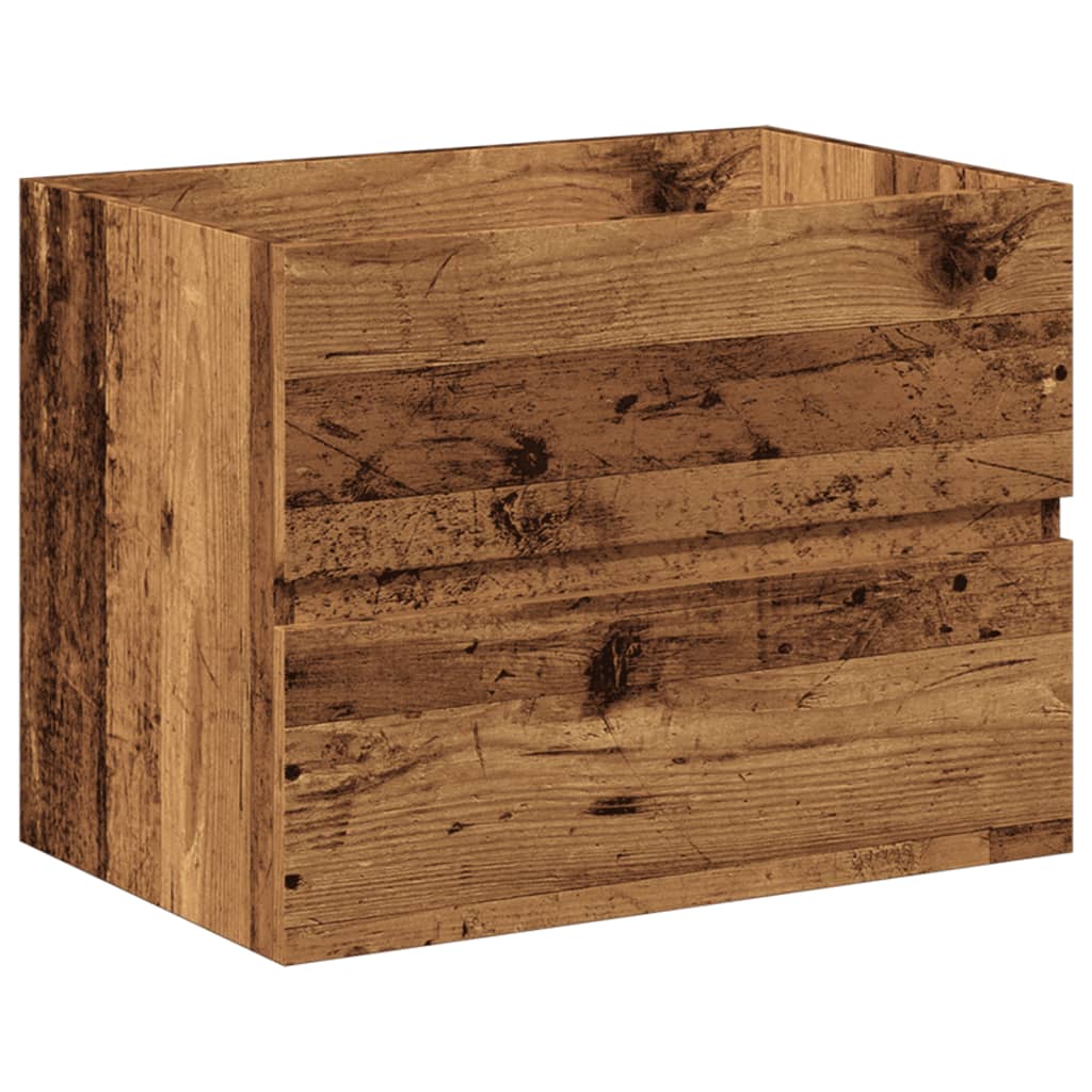 Waschbeckenschrank mit Einbaubecken Altholz-Optik 61x39,5x49 cm