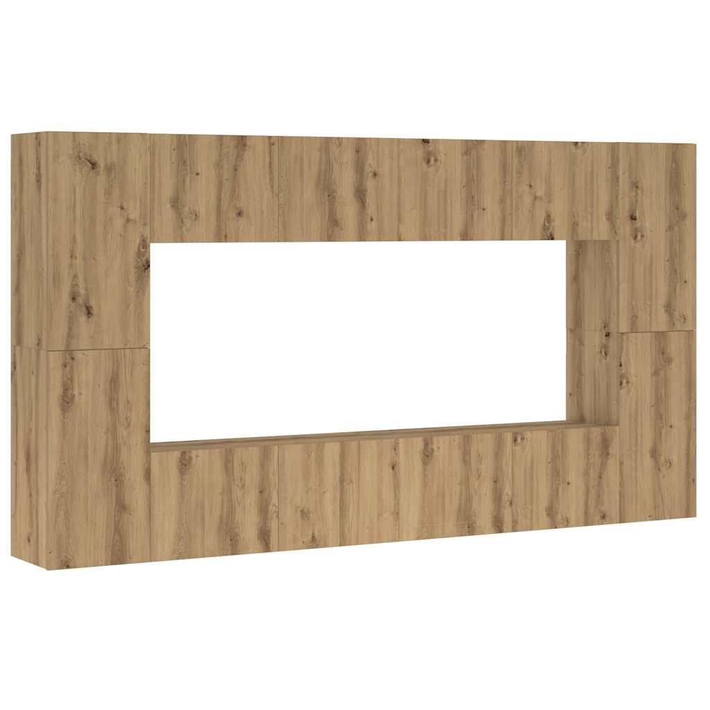 8-tlg. TV-Schrank-Set Wandmontage Artisan-Eiche Holzwerkstoff