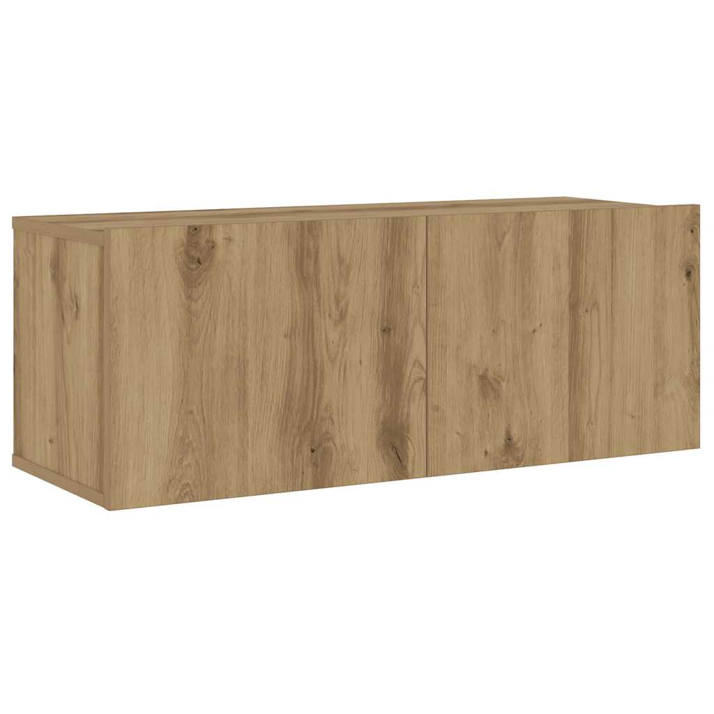 8-tlg. TV-Schrank-Set Wandmontage Artisan-Eiche Holzwerkstoff