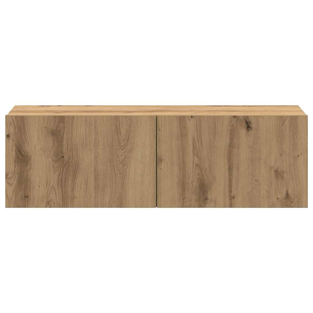 4-tlg. TV-Schrank-Set Wandmontage Artisan-Eiche Holzwerkstoff