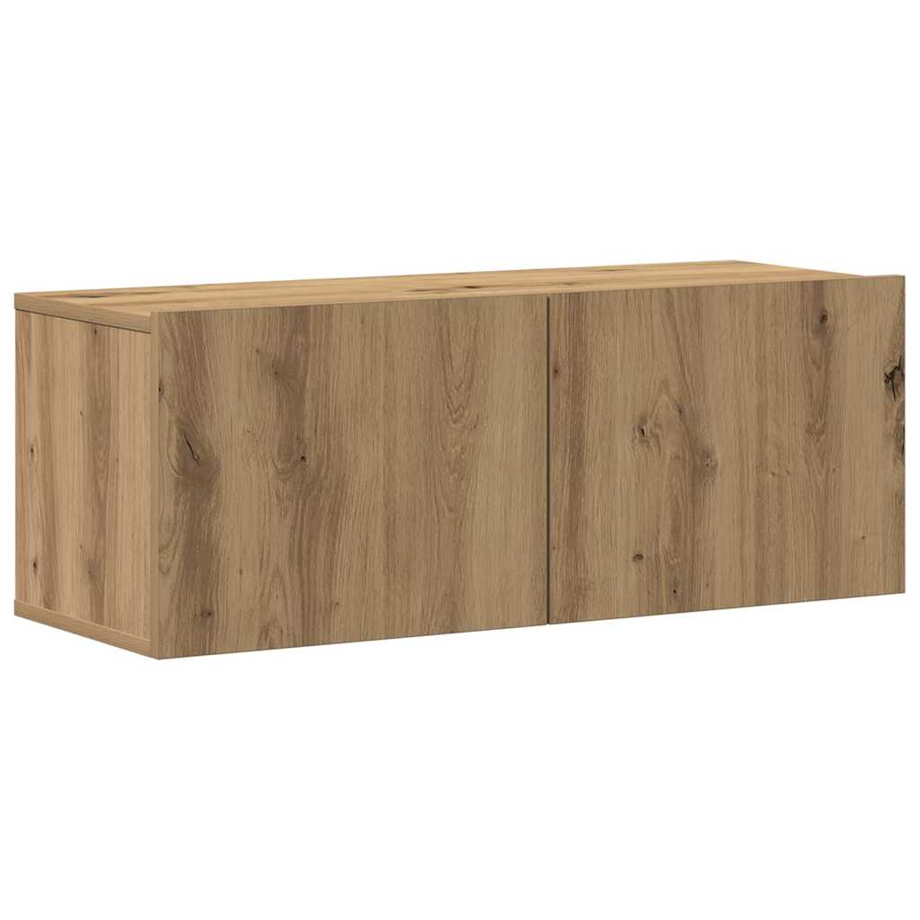 7-tlg. TV-Schrank-Set Wandmontage Artisan-Eiche Holzwerkstoff